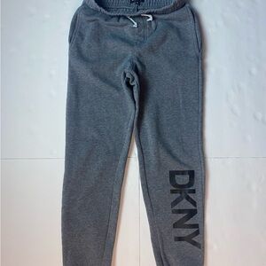Kids size 10-12M joggers by DKNY color dark grey.